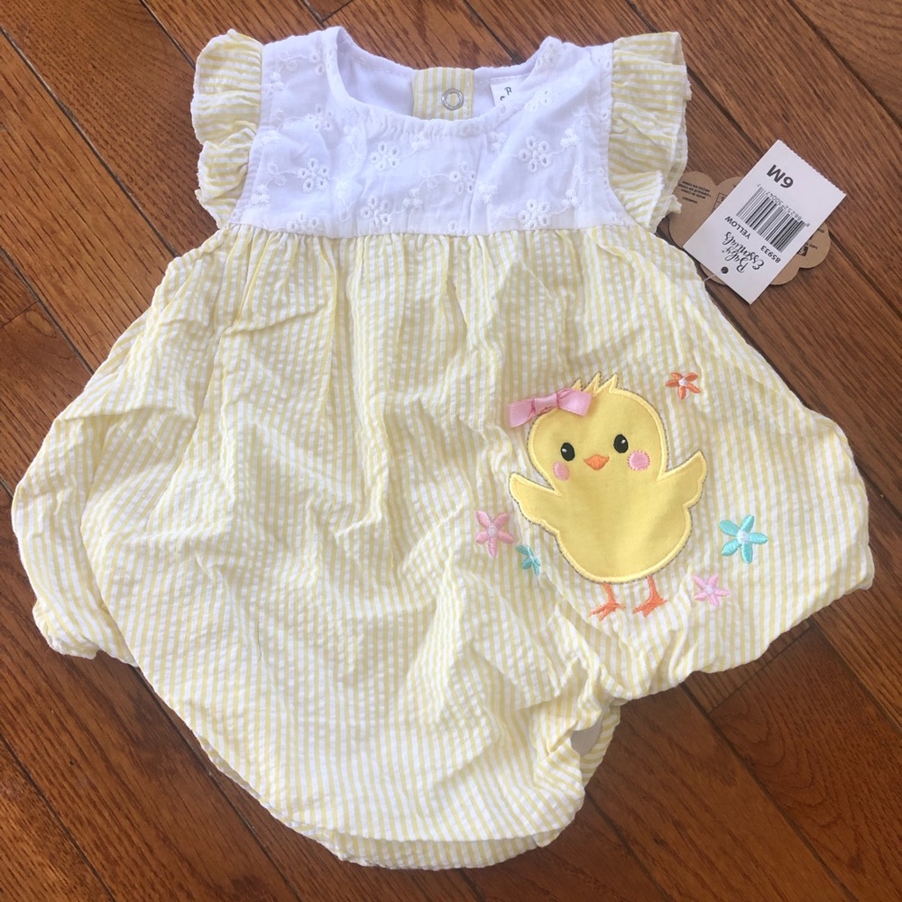 Easter Seersucker Onesie, 6 months NWT